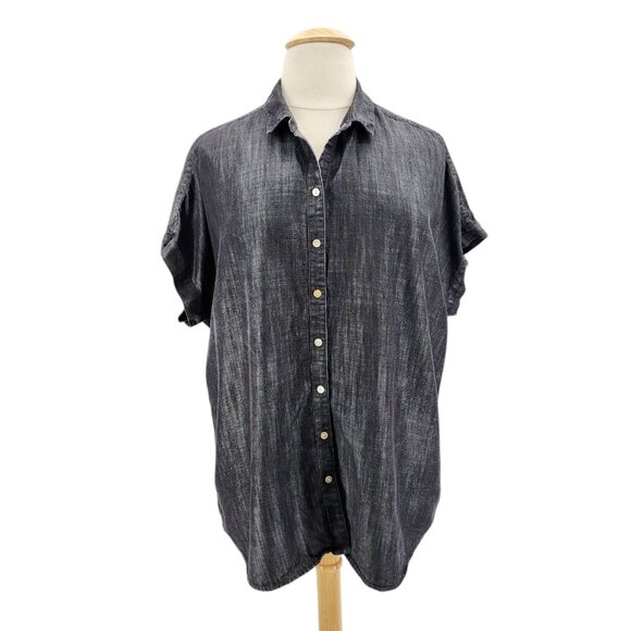 Soft Surroundings Black Button Down Shirt - Picture 1 of 9